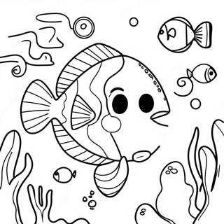 Flounder Underwater Scene Coloring Page 18285-15318