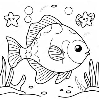 Flounder Underwater Scene Coloring Page 18285-15320