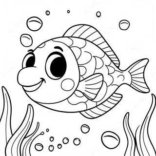 Happy Flounder Swimming Coloring Page 18286-15321