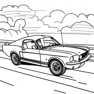 Classic Mustang In Motion Coloring Page 18296-15330