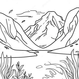 Alaska Landscape Coloring Page 18315-15343