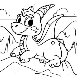 Spyro Flying Over Mountains Coloring Page 18346-15369