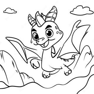 Spyro Flying Over Mountains Coloring Page 18346-15371