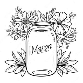 Vintage Mason Jar Coloring Page 18366-15386