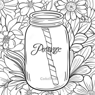 Vintage Mason Jar Coloring Page 18366-15387