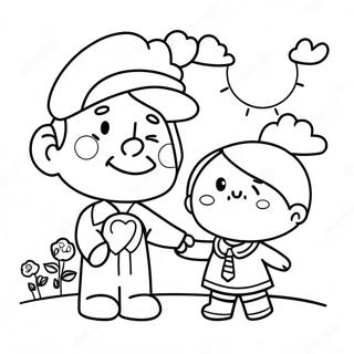 Cute Father S Day Coloring Page For Kids 18386-15402