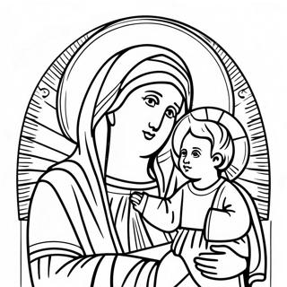 Beautiful Virgin Mary With Baby Jesus Coloring Page 18396-15410