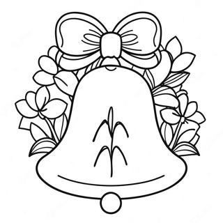 Elegant Bell With Flowers Coloring Page 18426-15434