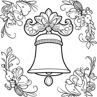 Elegant Bell With Flowers Coloring Page 18426-15435