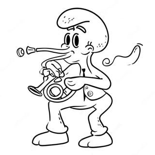 Squidward Playing Clarinet Coloring Page 1842-1517