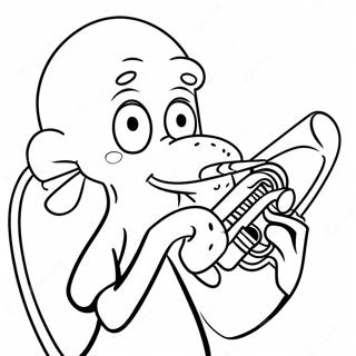 Squidward Playing Clarinet Coloring Page 1842-1518