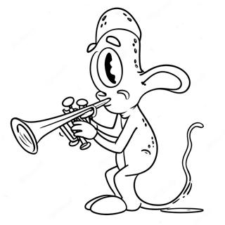 Squidward Playing Clarinet Coloring Page 1842-1519