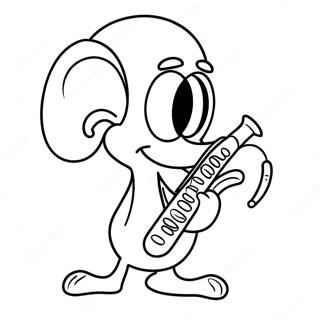 Squidward Playing Clarinet Coloring Page 1842-1520