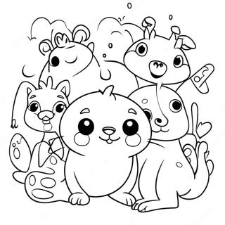 Funny Cartoon Animals Coloring Page 18436-15441