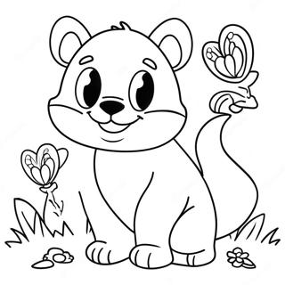 Funny Cartoon Animals Coloring Page 18436-15442