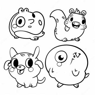 Funny Cartoon Animals Coloring Page 18436-15443