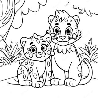 Diego And Baby Jaguar Adventure Coloring Page 18446-15450