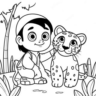 Diego And Baby Jaguar Adventure Coloring Page 18446-15451