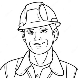 Construction Worker In Hard Hat Coloring Page 18455-15456