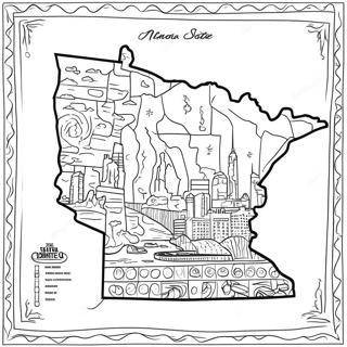 Minnesota State Outline Coloring Page 18465-15462