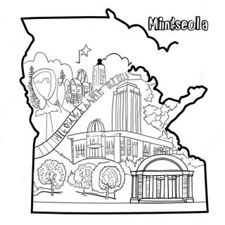 Minnesota State Outline Coloring Page 18465-15464