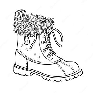 Stylish Winter Boots Coloring Page 18496-15490