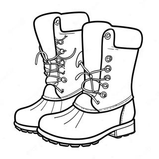 Stylish Winter Boots Coloring Page 18496-15491