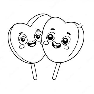 Cute Candy Heart Characters Coloring Page 18506-15497