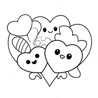 Cute Candy Heart Characters Coloring Page 18506-15499