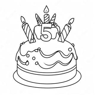 Joyful 5th Birthday Cake Coloring Page 18526-15513