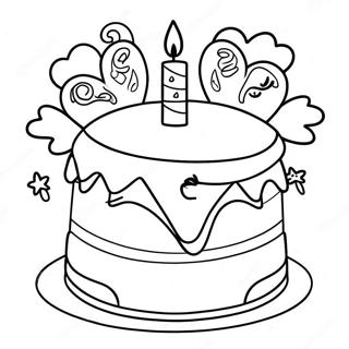 Joyful 5th Birthday Cake Coloring Page 18526-15514