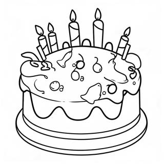 Joyful 5th Birthday Cake Coloring Page 18526-15515