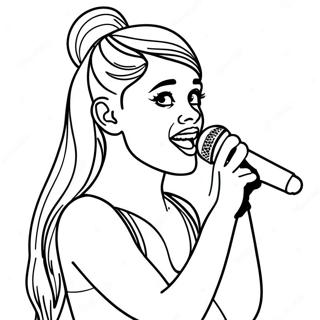 Ariana Grande Singing On Stage Coloring Page 1852-1526