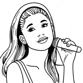 Ariana Grande Singing On Stage Coloring Page 1852-1527