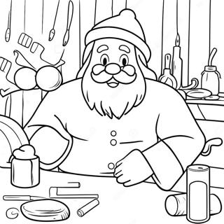 Jolly Santa In His Workshop Coloring Page 18546-15530