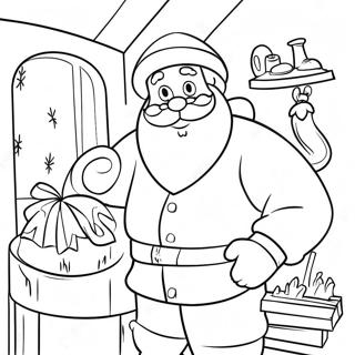 Jolly Santa In His Workshop Coloring Page 18546-15531