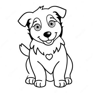 Playful Australian Shepherd Puppy Coloring Page 18576-15553