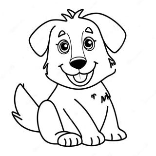 Playful Australian Shepherd Puppy Coloring Page 18576-15555