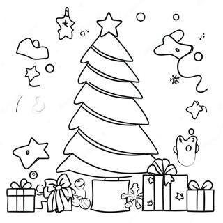 Festive Christmas Tree Coloring Page 18596-15571