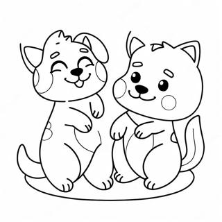 Cute Lol Pets Playing Together Coloring Page 18606-15577