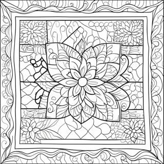 Colorful Patchwork Quilt Coloring Page 18616-15586