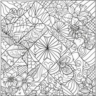 Colorful Patchwork Quilt Coloring Page 18616-15587