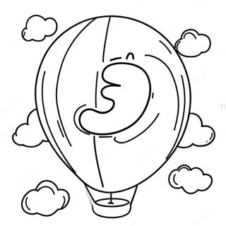 Colorful Number 3 Balloon Coloring Page 18626-15593