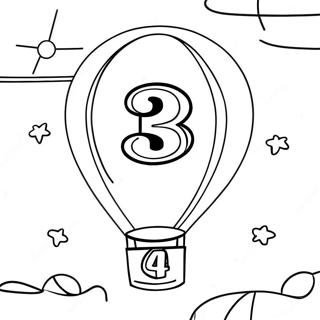 Colorful Number 3 Balloon Coloring Page 18626-15595