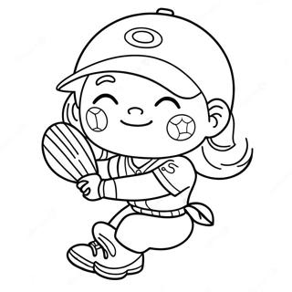 Cute Softball Coloring Pages