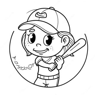 Cute Softball Coloring Page 18645-15607