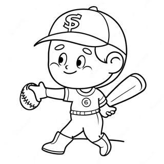 Adorable Softball Player Coloring Page 18646-15610