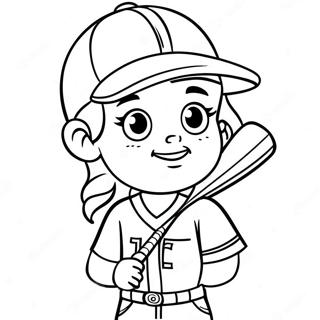 Adorable Softball Player Coloring Page 18646-15611