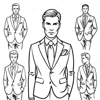 Stylish Men In Suits Coloring Page 18666-15626