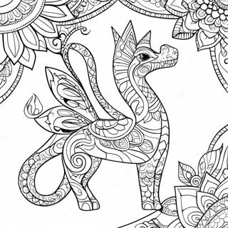 Colorful Alebrijes With Patterns Coloring Page 18696-15650